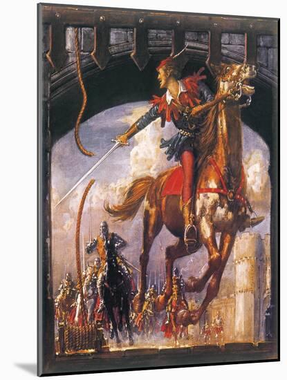 Robin Hood Being Chased by Norman Soldiers-John Millar Watt-Mounted Giclee Print