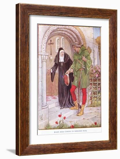 Robin Hood Coming to Kirkley Hall, C.1920-Walter Crane-Framed Giclee Print