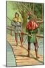 Robin Hood: Encounter with a Giant-null-Mounted Art Print