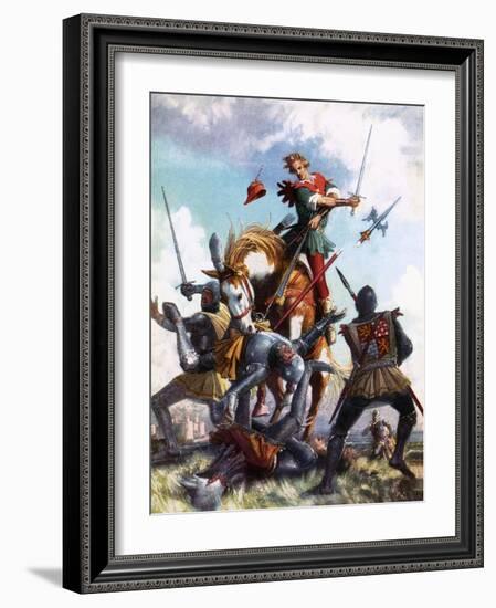 Robin Hood Fighting-John Millar Watt-Framed Giclee Print