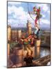 Robin Hood Shooting into Nottingham Castle-John Millar Watt-Mounted Giclee Print