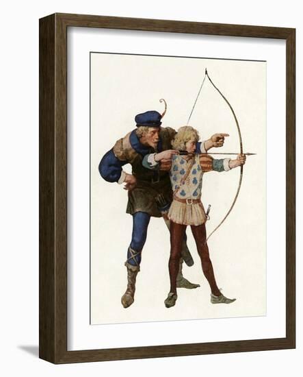 Robin Hood Trains Young Archer-Newell Convers Wyeth-Framed Giclee Print