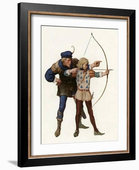 Robin Hood Trains Young Archer-Newell Convers Wyeth-Framed Giclee Print