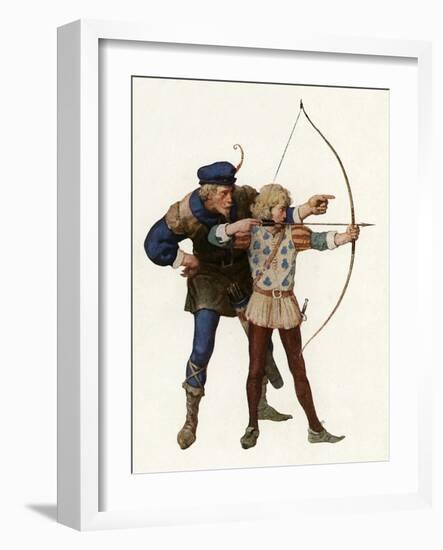 Robin Hood Trains Young Archer-Newell Convers Wyeth-Framed Giclee Print