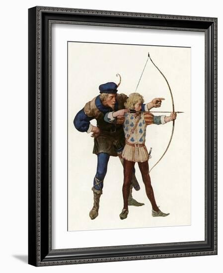 Robin Hood Trains Young Archer-Newell Convers Wyeth-Framed Giclee Print