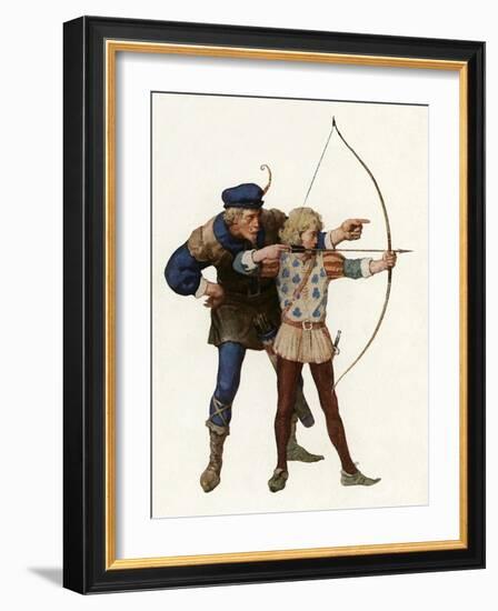 Robin Hood Trains Young Archer-Newell Convers Wyeth-Framed Giclee Print