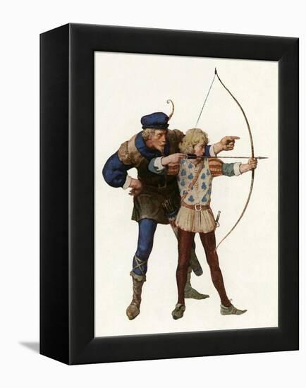 Robin Hood Trains Young Archer-Newell Convers Wyeth-Framed Premier Image Canvas