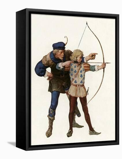 Robin Hood Trains Young Archer-Newell Convers Wyeth-Framed Premier Image Canvas