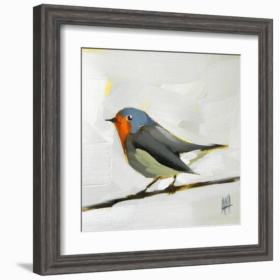 Robin on Wire-Angela Moulton-Framed Art Print