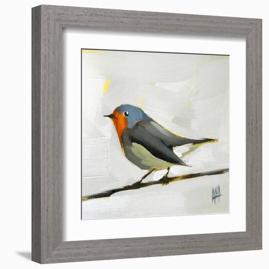 Robin on Wire-Angela Moulton-Framed Art Print