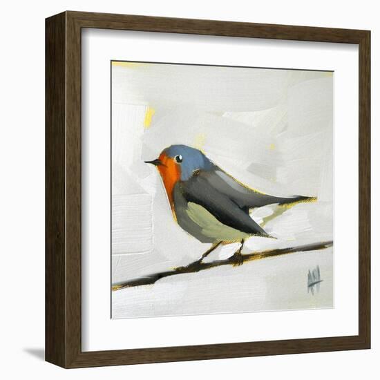 Robin on Wire-Angela Moulton-Framed Art Print