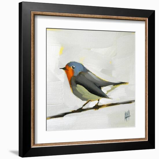 Robin on Wire-Angela Moulton-Framed Art Print