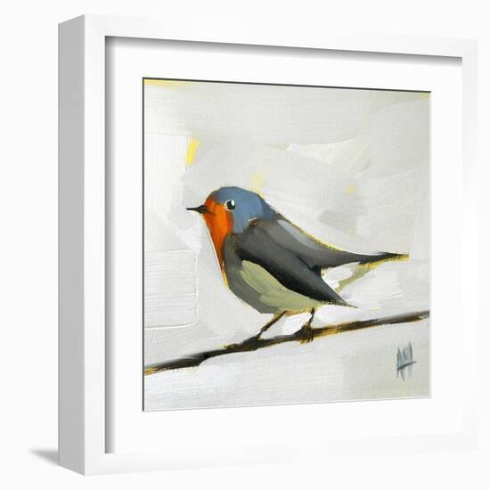 Robin on Wire-Angela Moulton-Framed Art Print