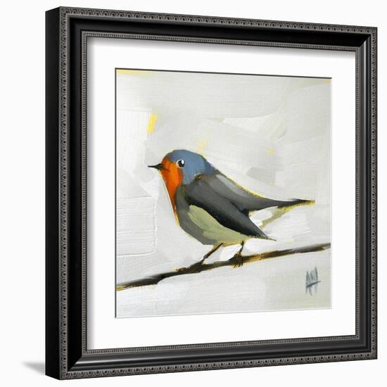 Robin on Wire-Angela Moulton-Framed Art Print