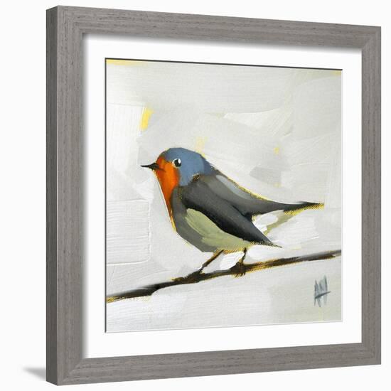 Robin on Wire-Angela Moulton-Framed Art Print