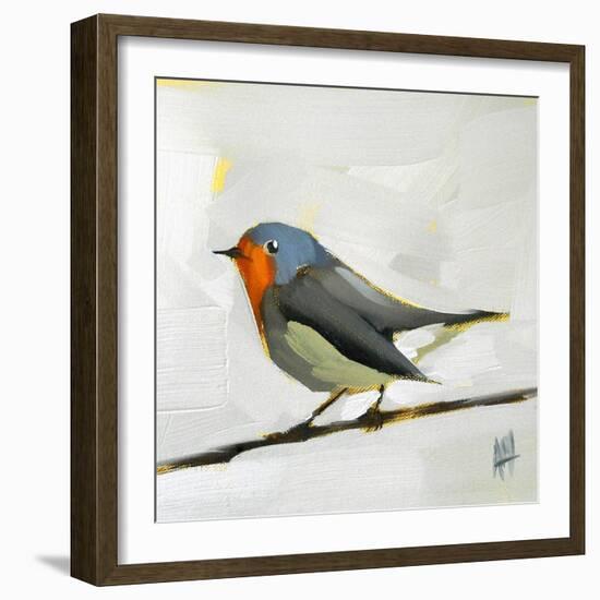 Robin on Wire-Angela Moulton-Framed Art Print