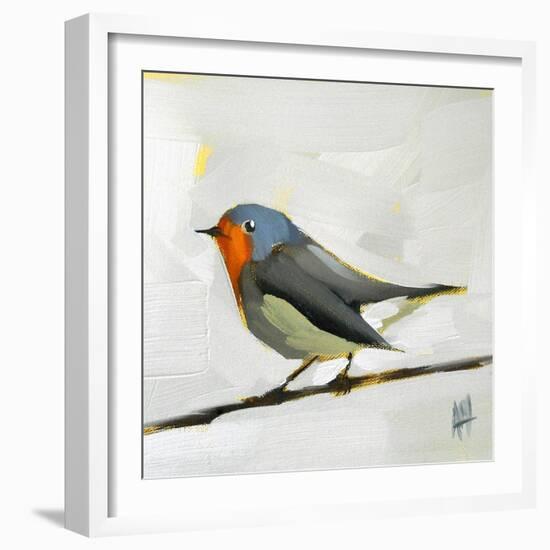 Robin on Wire-Angela Moulton-Framed Art Print