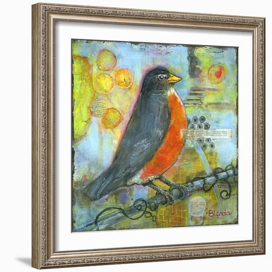 Robin Still Life-Blenda Tyvoll-Framed Art Print