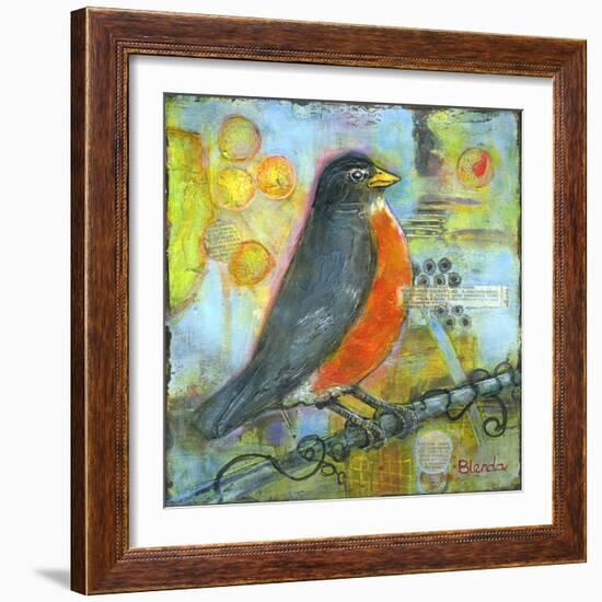 Robin Still Life-Blenda Tyvoll-Framed Art Print