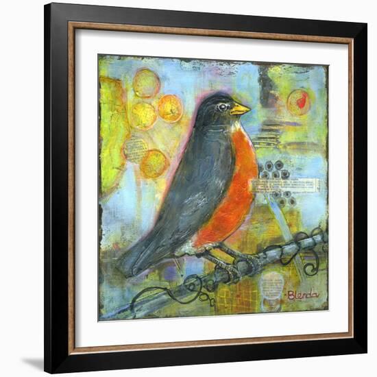 Robin Still Life-Blenda Tyvoll-Framed Art Print