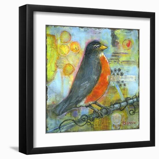 Robin Still Life-Blenda Tyvoll-Framed Art Print