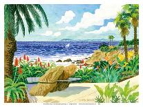 The Cottage at Crystal Cove - Laguna Beach California - Tropical Paradise-Robin Wethe Altman-Art Print