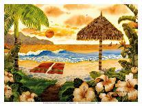 Tropical Holiday - Beach Chair Ocean View - Hawaii - Hawaiian Islands-Robin Wethe Altman-Art Print