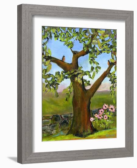 Robins Nest in a Tree-Blenda Tyvoll-Framed Art Print