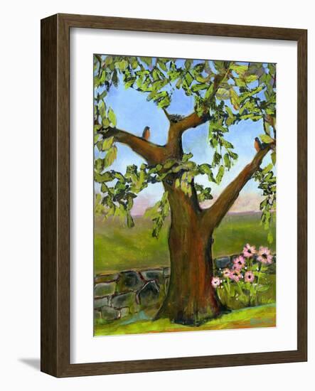 Robins Nest in a Tree-Blenda Tyvoll-Framed Art Print