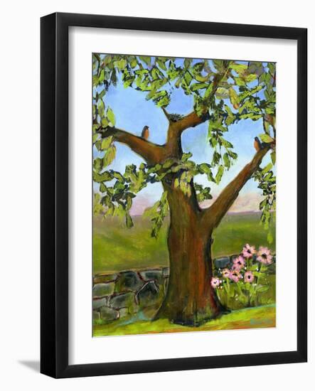 Robins Nest in a Tree-Blenda Tyvoll-Framed Art Print