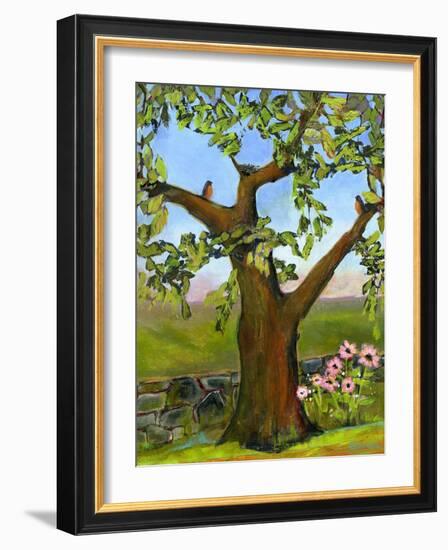 Robins Nest in a Tree-Blenda Tyvoll-Framed Art Print