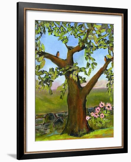 Robins Nest in a Tree-Blenda Tyvoll-Framed Art Print