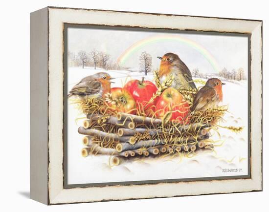 Robins with Apples, 1997-E.B. Watts-Framed Premier Image Canvas