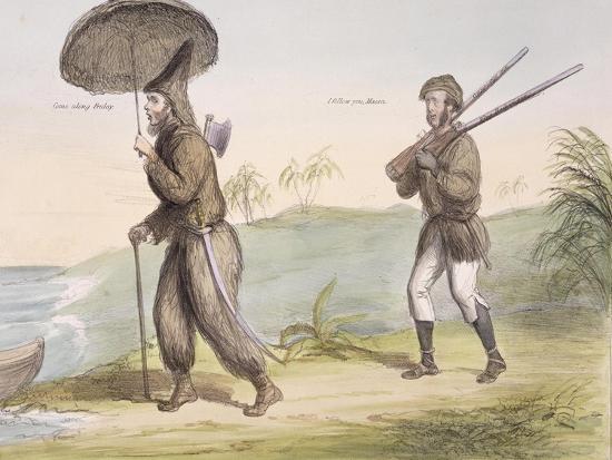 Robinson Crusoe And His Man Friday Published June 3rd 1840 Giclee