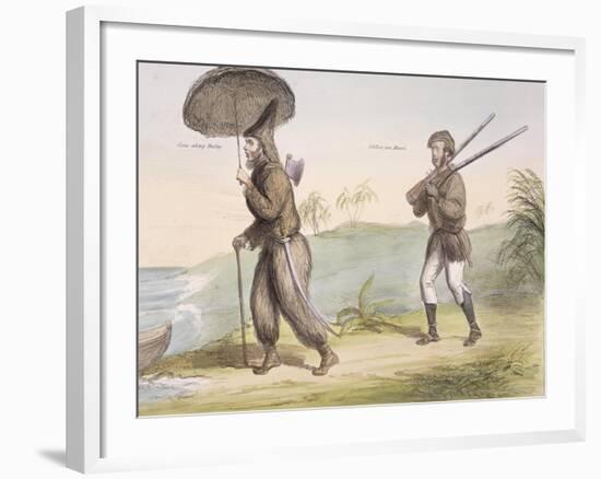 Robinson Crusoe and His Man Friday, Published June 3rd 1840-John Doyle-Framed Giclee Print