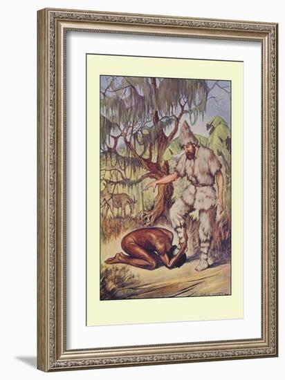 Robinson Crusoe: He Lays His Head Flat on the Ground-Milo Winter-Framed Art Print