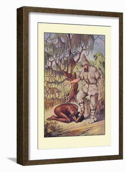 Robinson Crusoe: He Lays His Head Flat on the Ground-Milo Winter-Framed Art Print