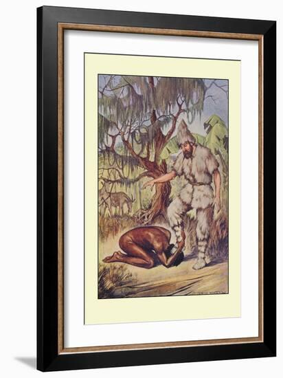 Robinson Crusoe: He Lays His Head Flat on the Ground-Milo Winter-Framed Art Print