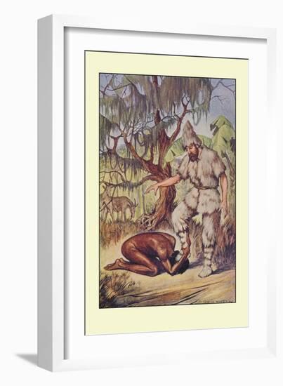Robinson Crusoe: He Lays His Head Flat on the Ground-Milo Winter-Framed Art Print