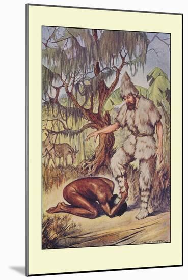 Robinson Crusoe: He Lays His Head Flat on the Ground-Milo Winter-Mounted Art Print
