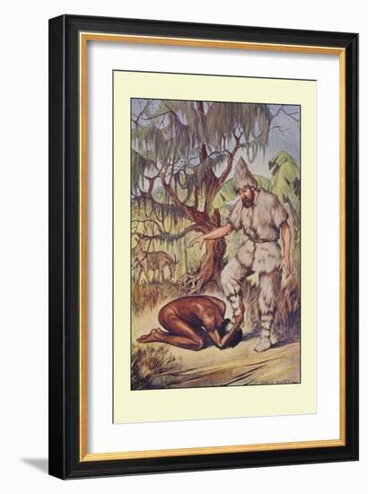 Robinson Crusoe: He Lays His Head Flat on the Ground-Milo Winter-Framed Art Print