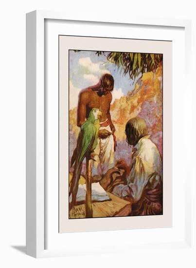 Robinson Crusoe: I Made Friday a Jacket of Goat Skin-Frank Goodwin-Framed Art Print