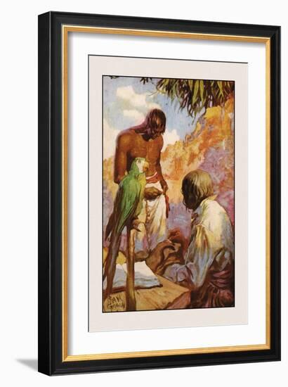 Robinson Crusoe: I Made Friday a Jacket of Goat Skin-Frank Goodwin-Framed Art Print