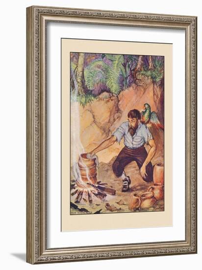 Robinson Crusoe: I Wanted No Sort of Earthenware-Milo Winter-Framed Art Print