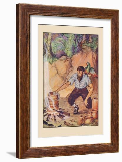 Robinson Crusoe: I Wanted No Sort of Earthenware-Milo Winter-Framed Art Print