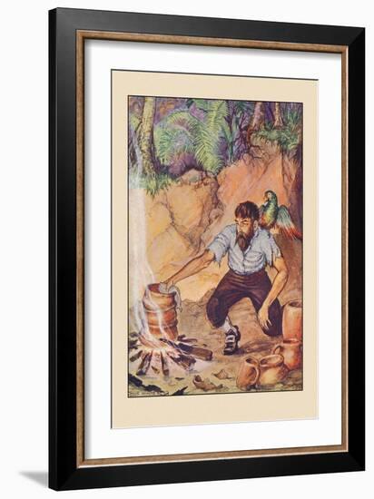 Robinson Crusoe: I Wanted No Sort of Earthenware-Milo Winter-Framed Art Print