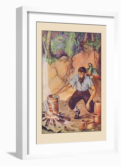 Robinson Crusoe: I Wanted No Sort of Earthenware-Milo Winter-Framed Art Print