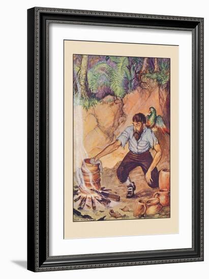 Robinson Crusoe: I Wanted No Sort of Earthenware-Milo Winter-Framed Art Print