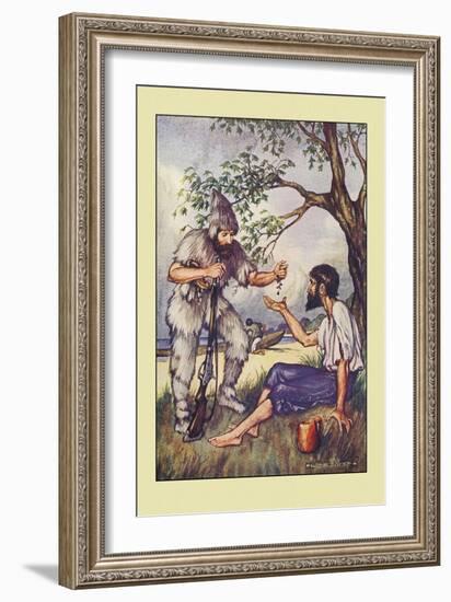 Robinson Crusoe: I Went to Him and Gave Him a Handful of Raisins-Milo Winter-Framed Art Print