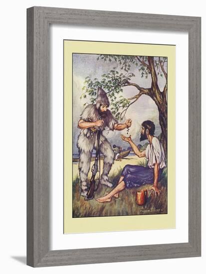 Robinson Crusoe: I Went to Him and Gave Him a Handful of Raisins-Milo Winter-Framed Art Print